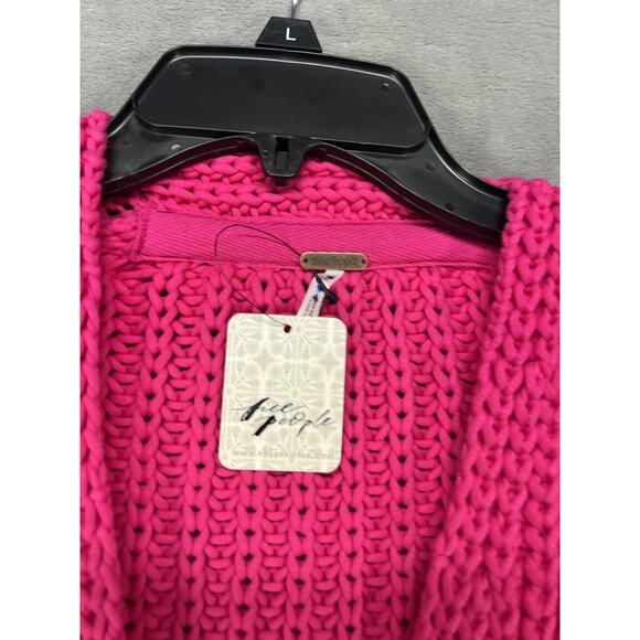 Free People Offside Cardigan Size Small Pink Button Front - Picture 4 of 8